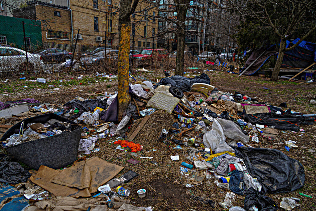 Sign of the times: A homeless encampment rises amid traffic near the Brooklyn-Queens Expressway 4