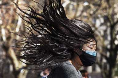 Kanami Kusajima, mid-performance in Washington Square Park.