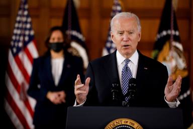 FILE PHOTO: U.S. President Biden speaks with Asian-American leaders at Emory University in Atlanta, Georgia