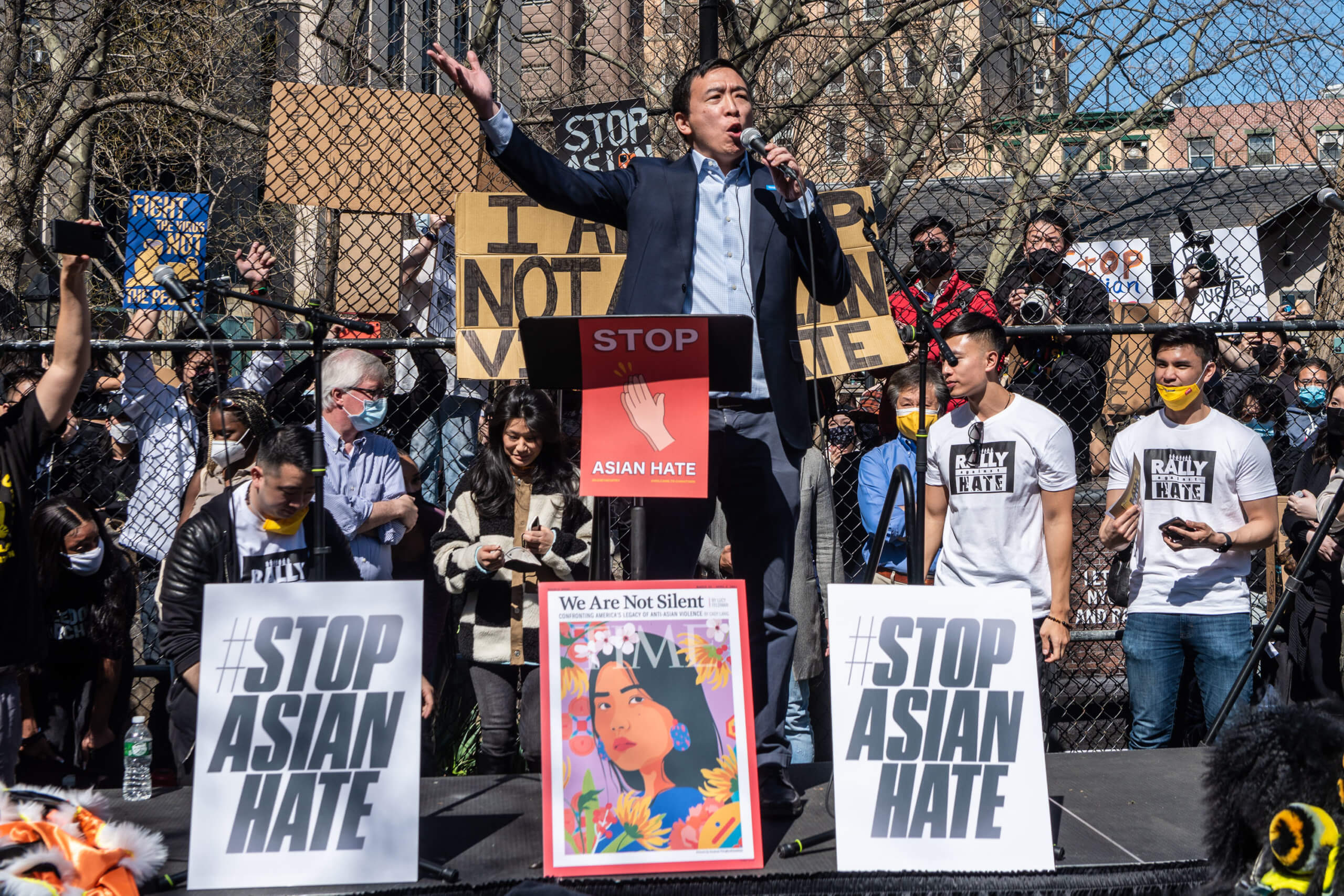 Hundreds turn up in Columbus Park to protest anti-Asian hate 5