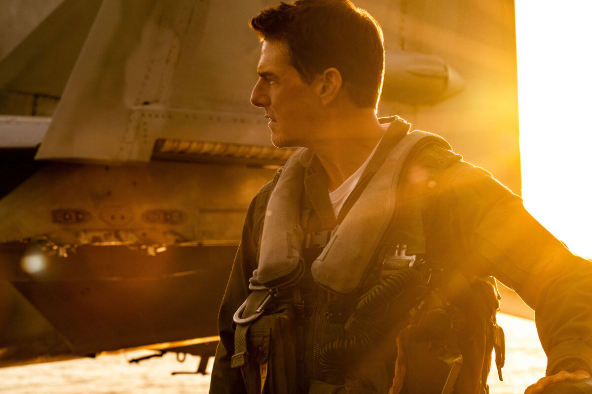 Tom Cruise is seen in an undated still from “Top Gun: Maverick”