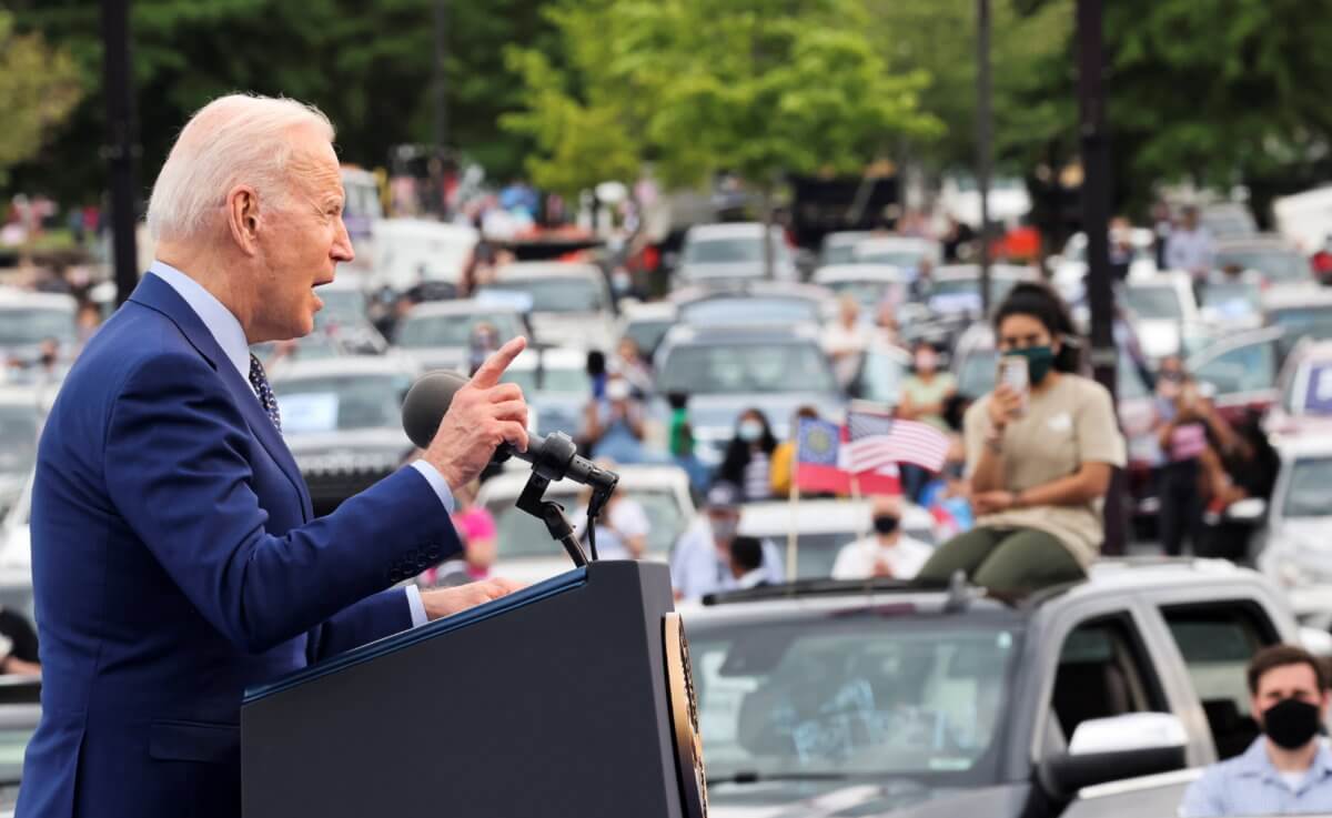 FILE PHOTO: U.S. President Biden attends drive-in car rally in Duluth, Georgia