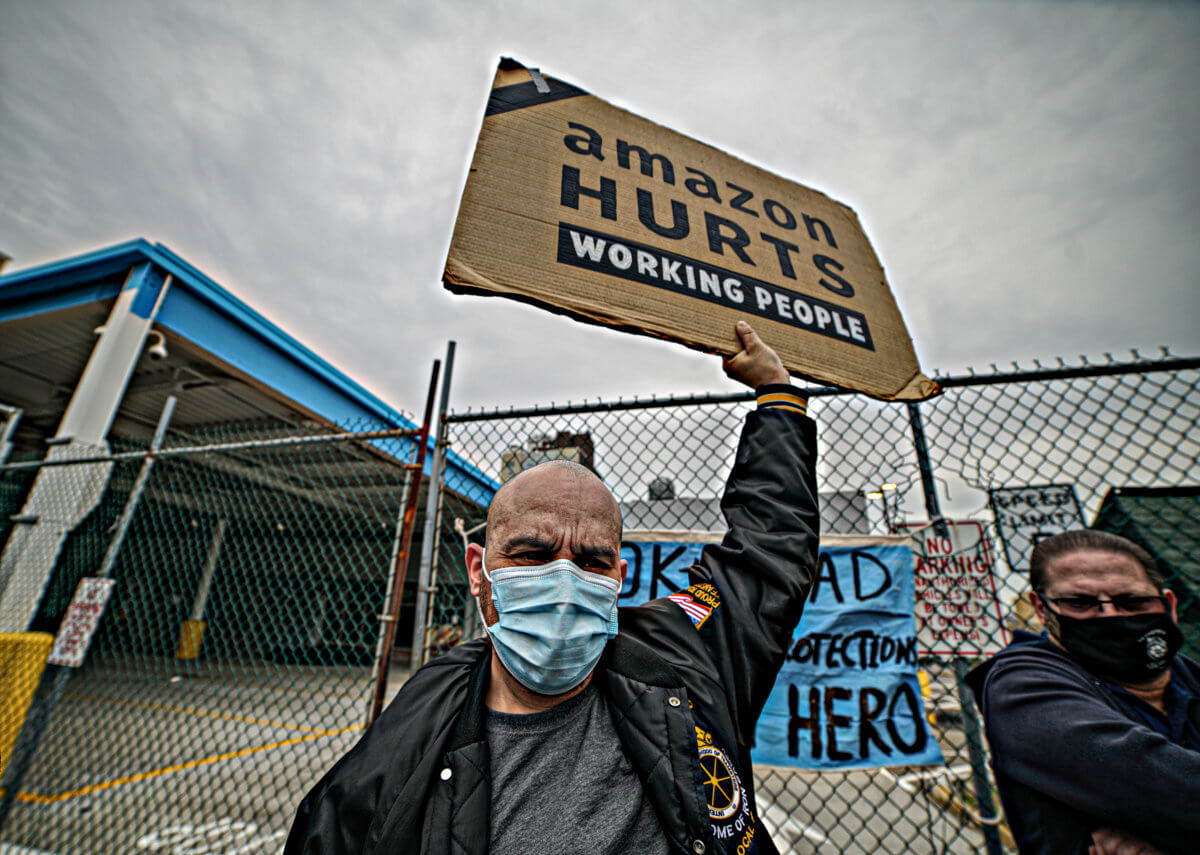 Amazon and other essential workers in Queens deliver demands to Cuomo 4