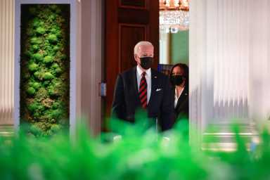 President Biden participates in a virtual climate summit at the White House