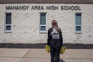 Levy, a former cheerleader at Mahanoy Area High School, poses in an undated photograph