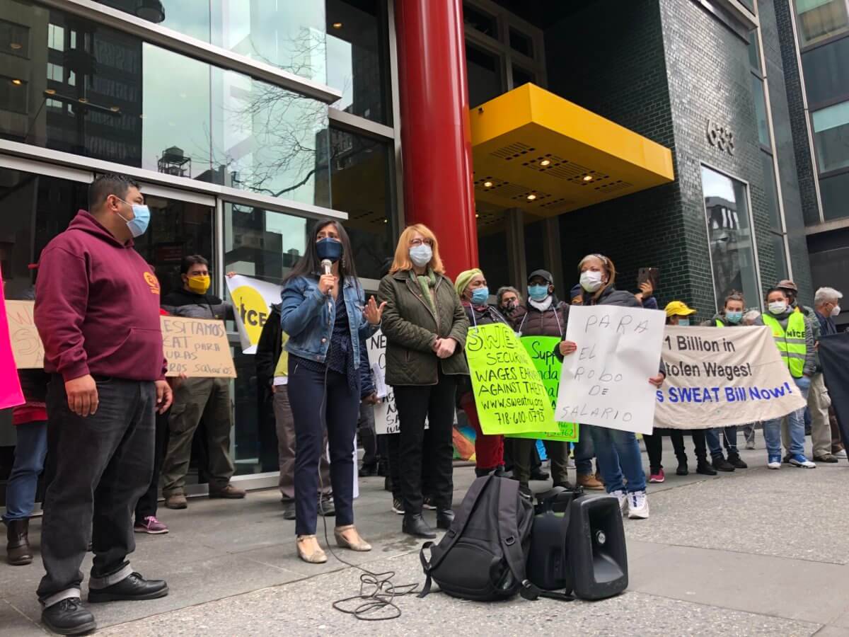 SWEAT and tears: Workers, pols rally in Midtown urging Cuomo to help stop wage theft 3