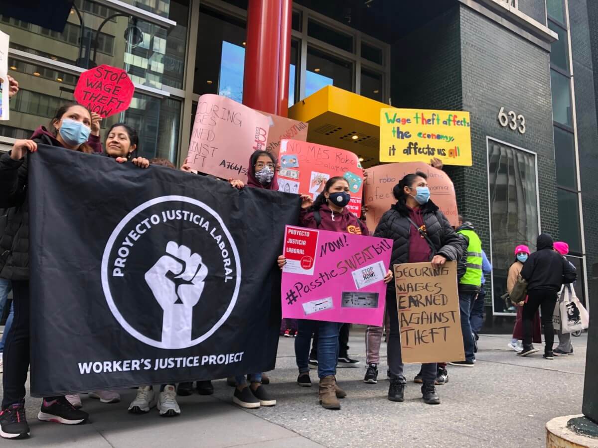 SWEAT and tears: Workers, pols rally in Midtown urging Cuomo to help stop wage theft 2