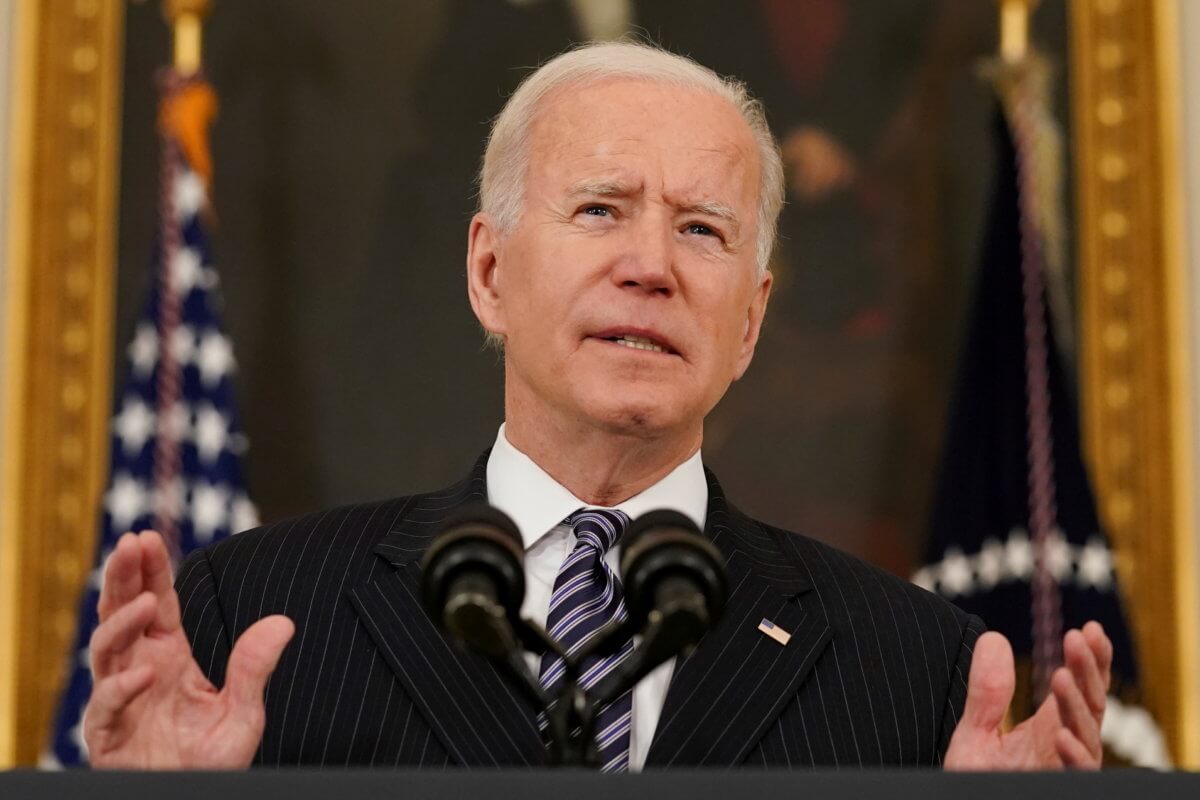 FILE PHOTO: U.S. President Joe Biden delivers remarks on the state of the coronavirus disease (COVID-19) vaccinations