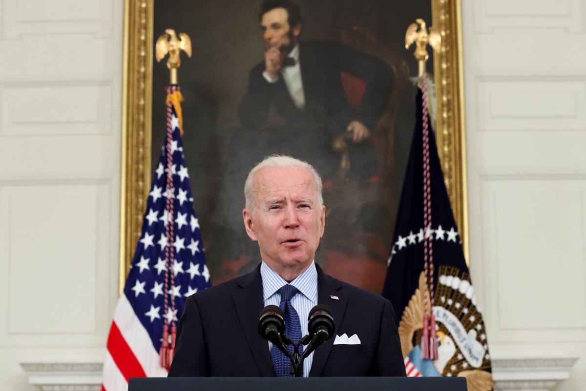 U.S. President Biden delivers remarks on the state of COVID-19 vaccinations, at the White House