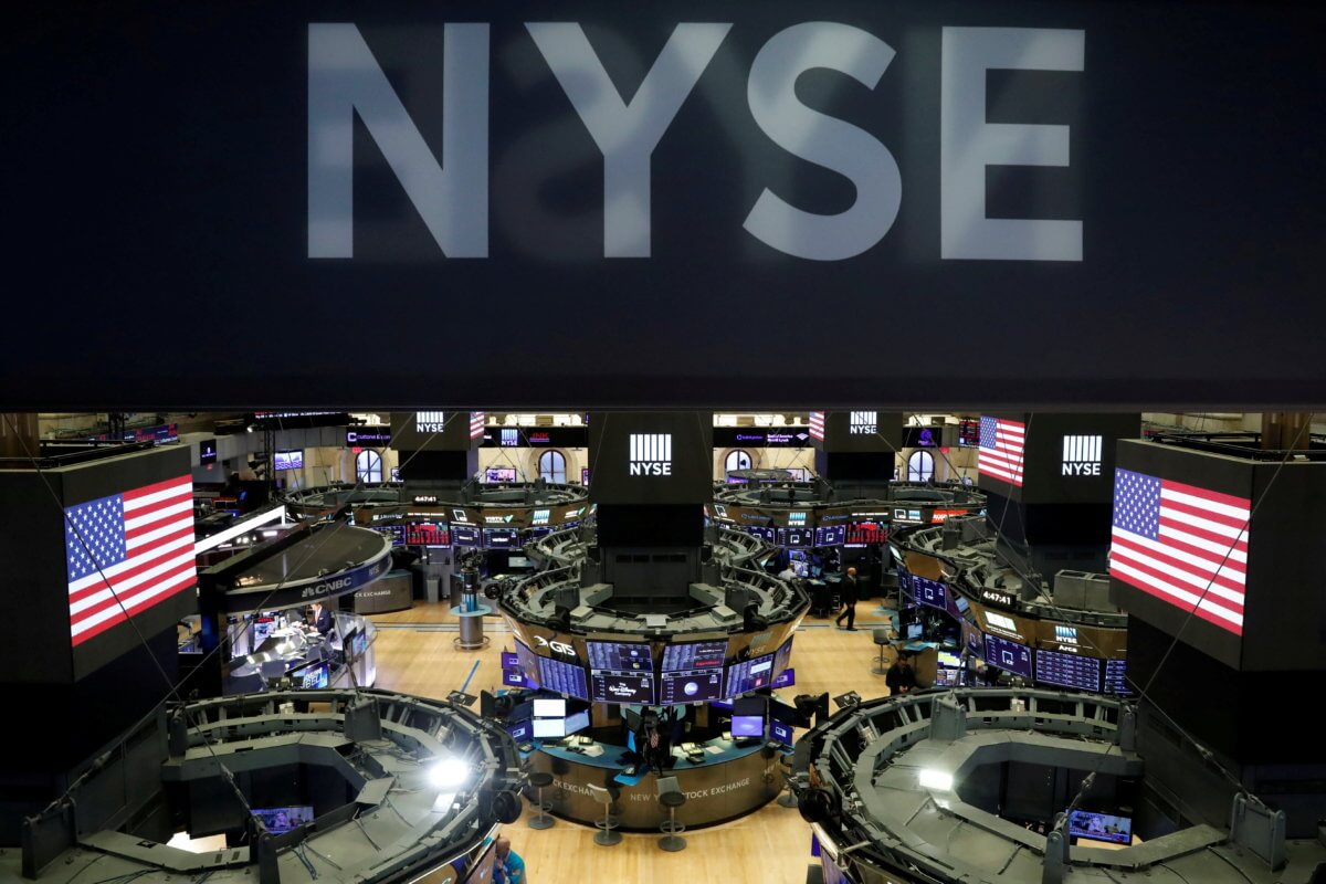 FILE PHOTO: The floor of the the New York Stock Exchange (NYSE) is seen after the close of trading in New York