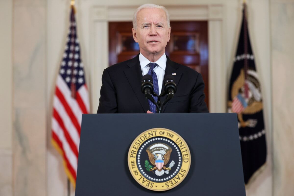U.S. President Biden delivers remarks on Israel-Hamas ceasefire, in Washington