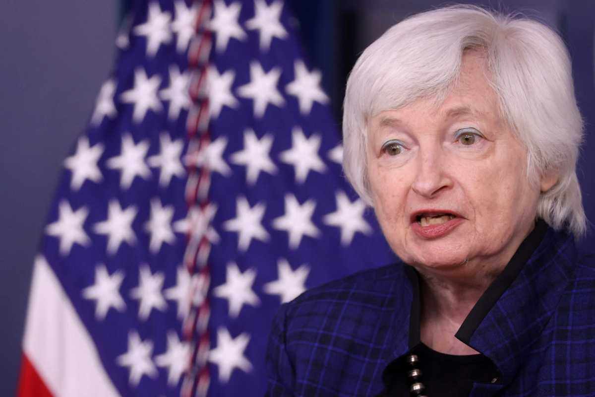 FILE PHOTO: U.S. Treasury Secretary Yellen joins White House Press Secretary Psaki for the daily press briefing at the White House in Washington