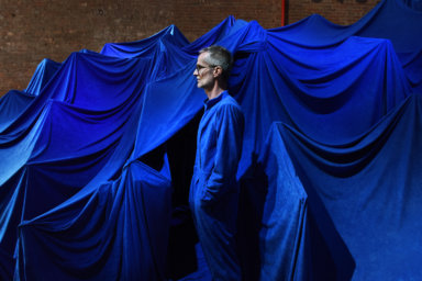 Alois Kronschlaeger with his site-specific installation “Kind of Blue”