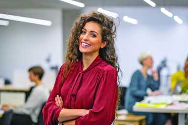 Successful casual business woman smiling