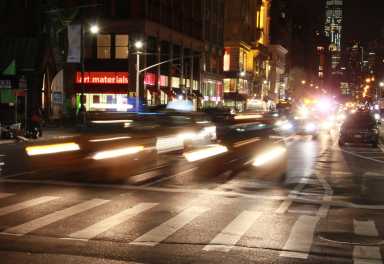 Oncoming Traffic At Night