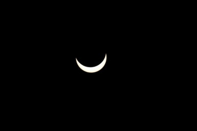 A partial solar eclipse is pictured in Santiago