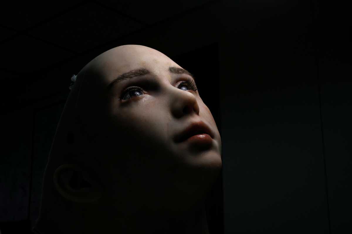 Humanoid robot Grace, developed by Hanson Robotics, is seen at the company’s lab in Hong Kong