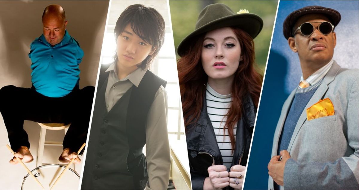 The combination pictue shows Alvin Law, Kyle Kihira, Mandy Harvey and Raul Midon
