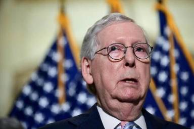 FILE PHOTO: U.S. Senate Minority Leader McConnell speaks during a news conference