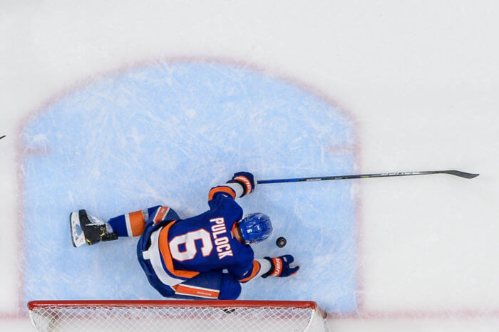 Ryan Pulock Islanders block