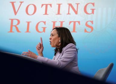 U.S. Vice President Harris holds an event on voting rights in Washington