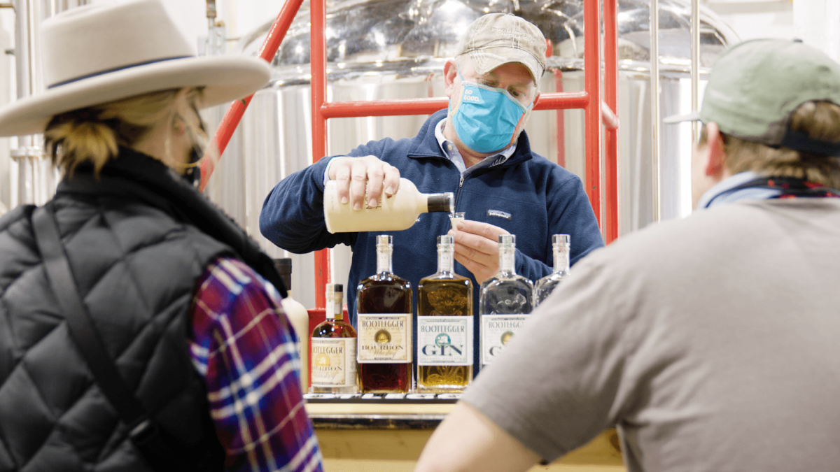 Brian Facquet conducts tasting at Do Good Spirits