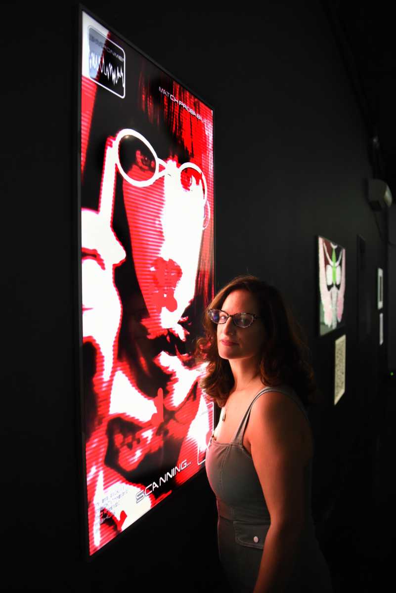 Savannah Spirit with her piece “A.I. Love”.