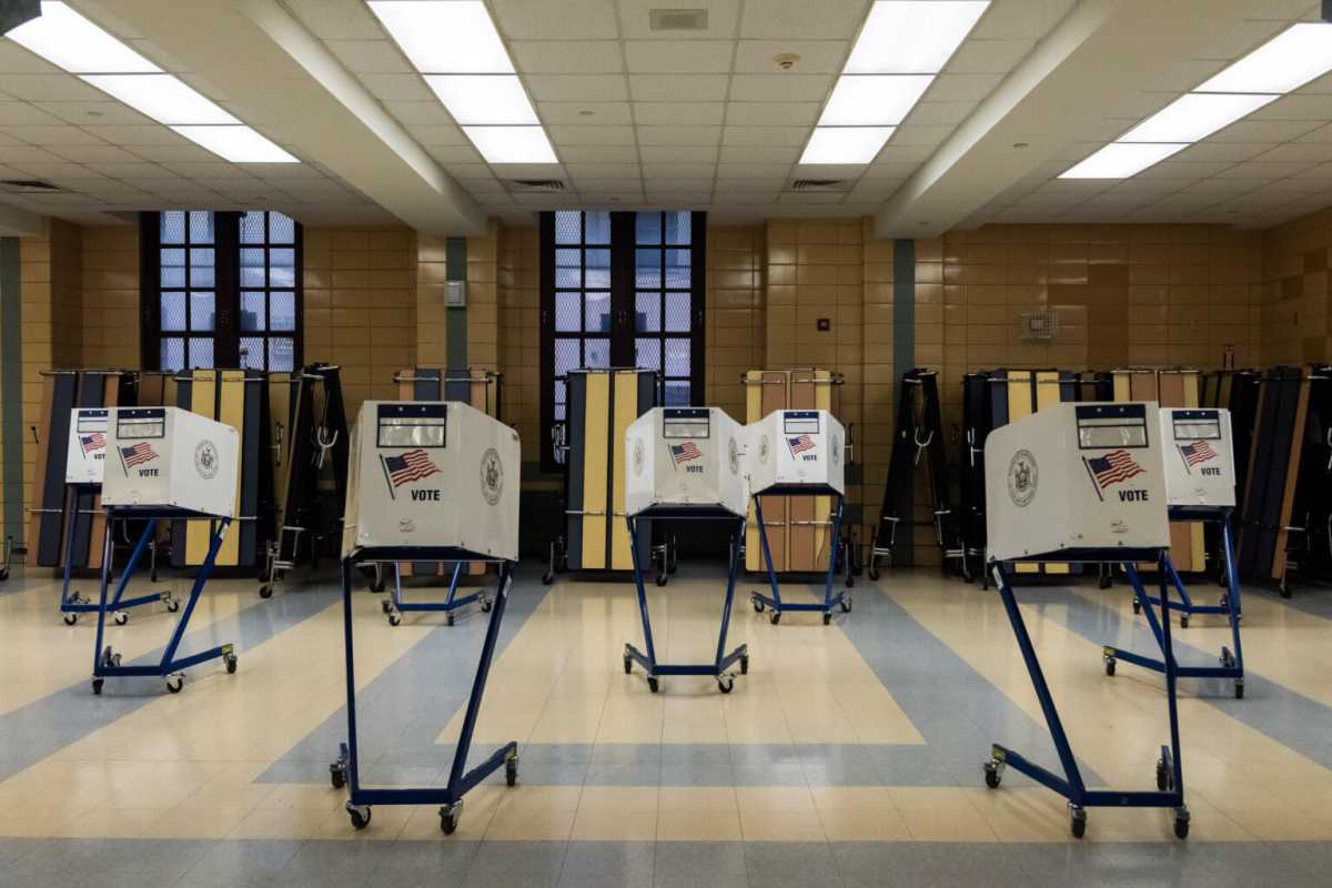 Voting stations at P.S. 166 in Astoria.