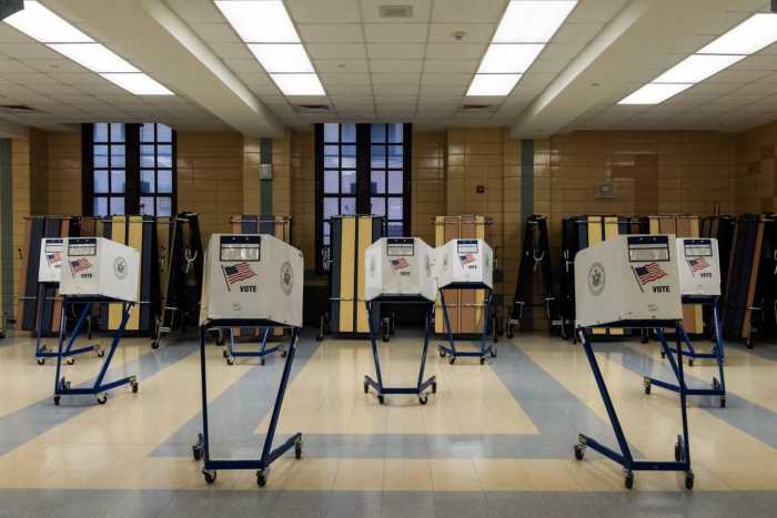 Voting stations at P.S. 166 in Astoria.