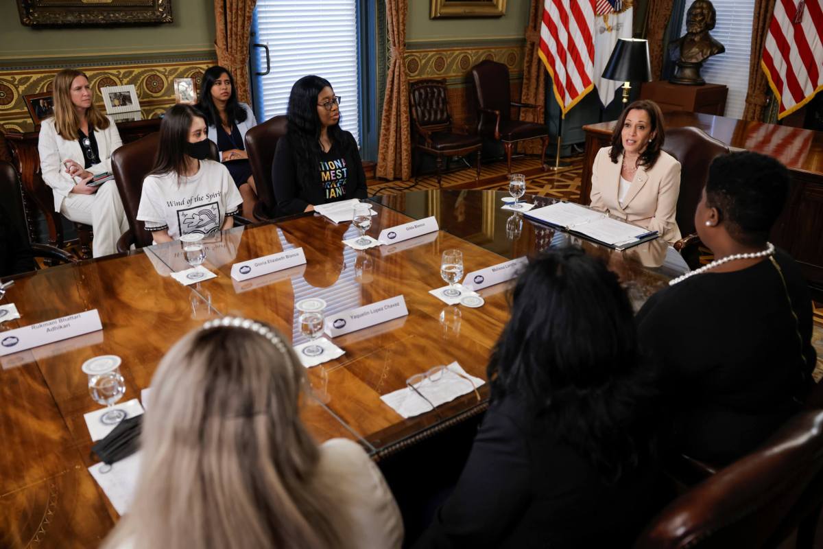 FILE PHOTO: U.S. Vice President Kamala Harris hosts an event marking the anniversary of the Deferred Action for Childhood Arrivals (DACA) program, in Washington