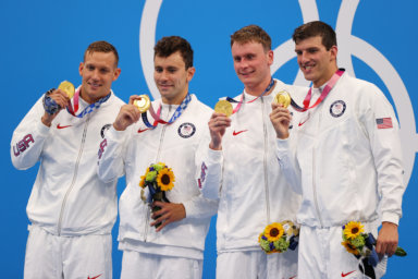 Swimming – Men’s 4 x 100m Freestyle Relay – Medal Ceremony