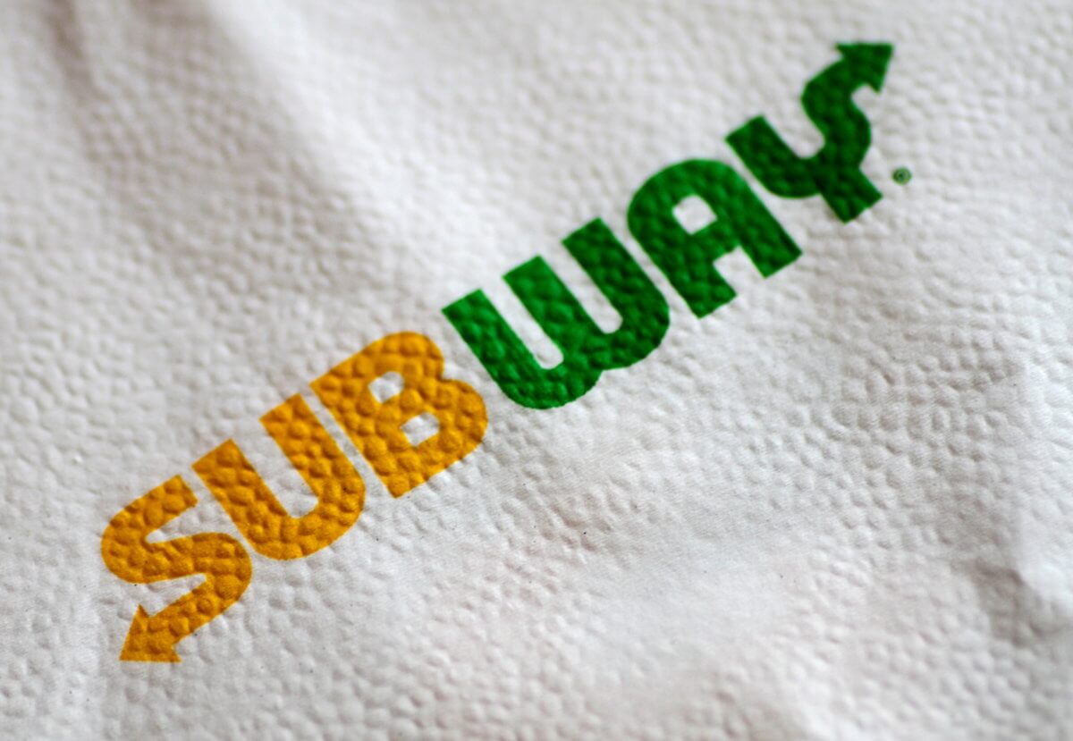 FILE PHOTO: Illustration photo of a Subway logo on a napkin