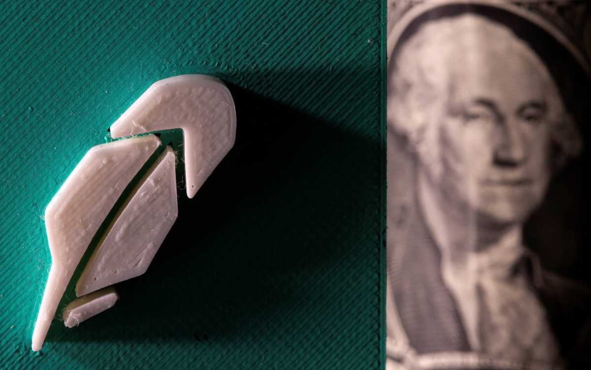 3D-printed Robinhood logo illustration