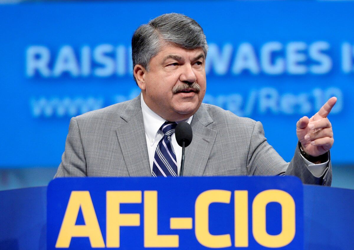 FILE PHOTO: Richard Trumka president of American Federation of Labor-Congress of Industrial Organizations speaks during the the AFL-CIO 2013 Convention in Los Angeles