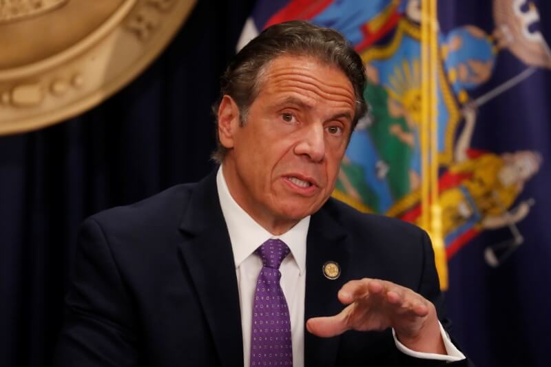New York Governor Andrew Cuomo speaks during a news conference in New York City