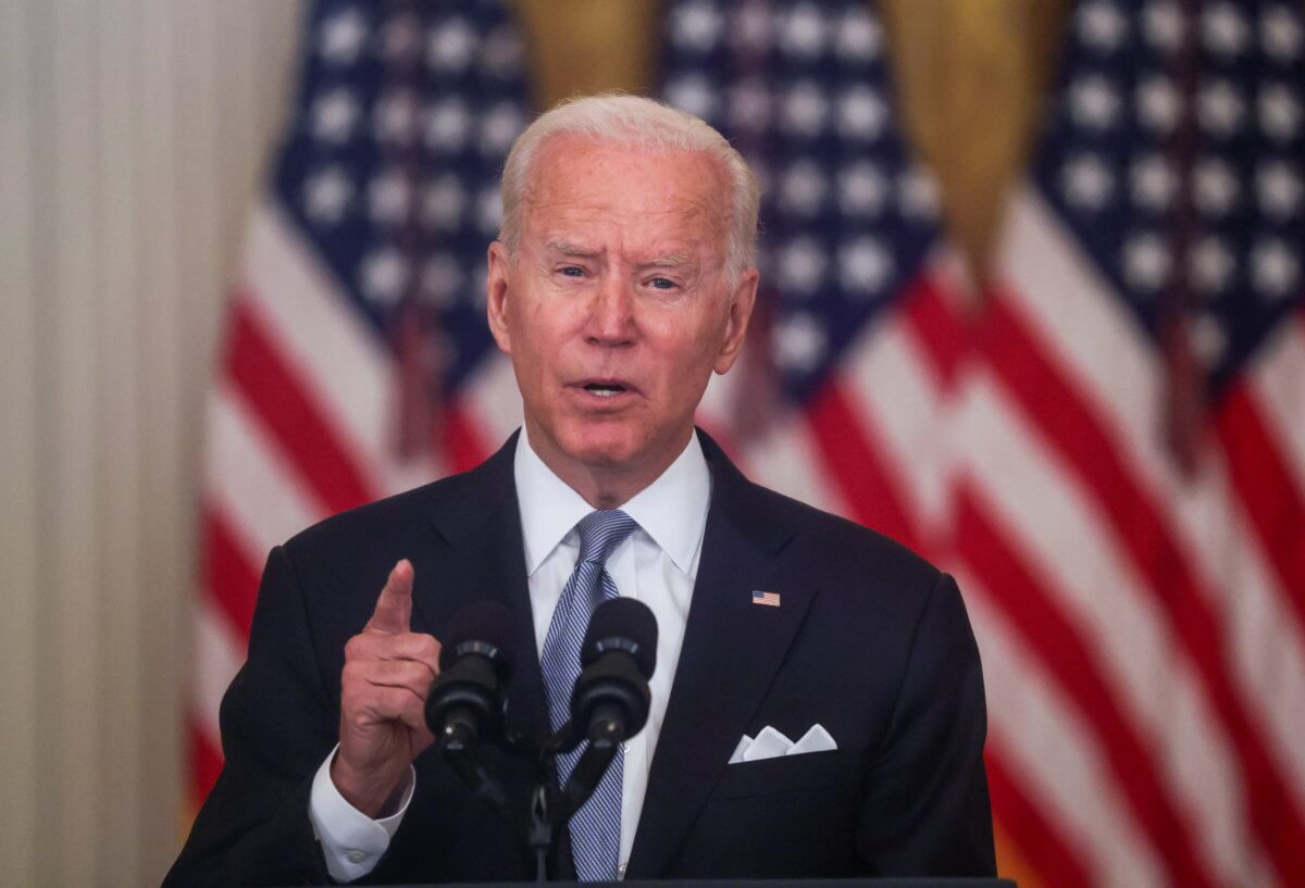 FILE PHOTO: U.S. President Joe Biden speaks about Afghanistan at the White House in Washington