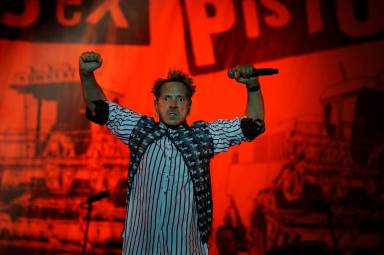 FILE PHOTO: The Sex Pistols lead singer John Lydon, also known as Johnny Rotten, performs at Azkena Rock Festival in Vitoria
