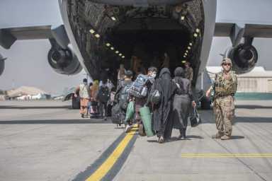 Evacuation at Hamid Karzai International Airport