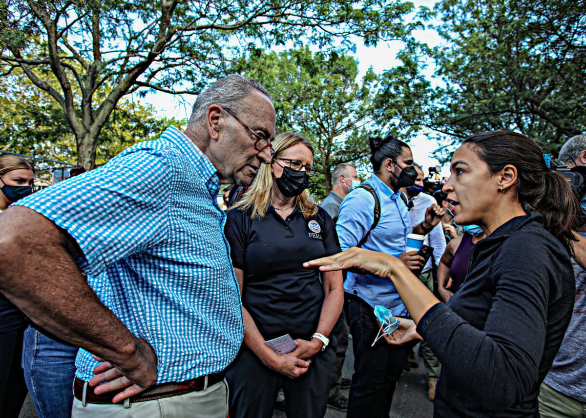 AOC, de Blasio and Schumer survey Hurricane Ida's flood damage in Queens 11