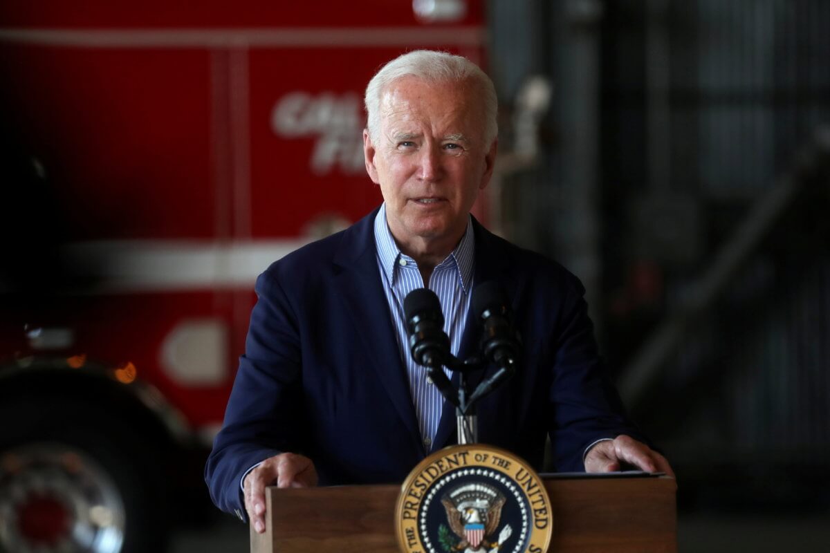 FILE PHOTO: U.S. President Joe Biden gives remarks at Mather Airport, California