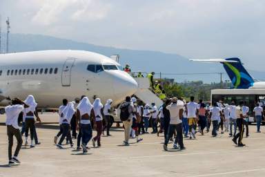 Haitian migrants flown out of Texas border city arrive in Port-au-Prince