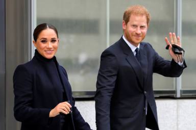 Britain’s Prince Harry and Meghan, Duke and Duchess of Sussex, visit One World Trade Center in Manhattan, New York City
