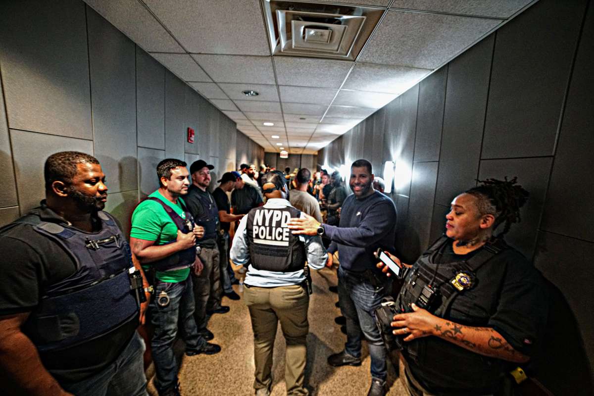Officers leave for the raid