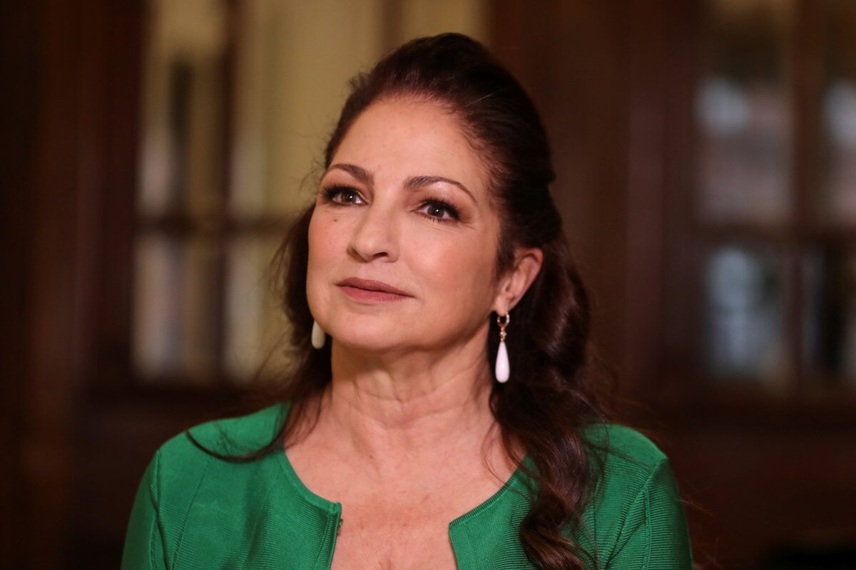 FILE PHOTO: Singer Gloria Estefan talks during an interview at the London Coliseum theatre where her “On Your Feet! The Story of Emilio and Gloria Estefan” musical will start in June in London
