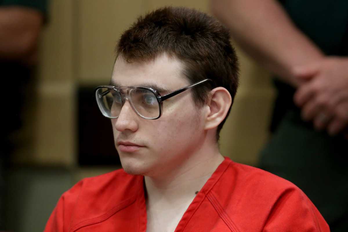 Accused Parkland High School shooter Nikolas Cruz sits in the courtroom during a status hearing at the Broward County Courthouse in Fort Lauderdale, Florida