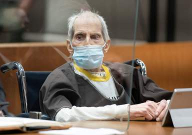 Robert Durst appears in court as he was sentenced to life without possibility of parole for the killing of Susan Berman, in Los Angeles