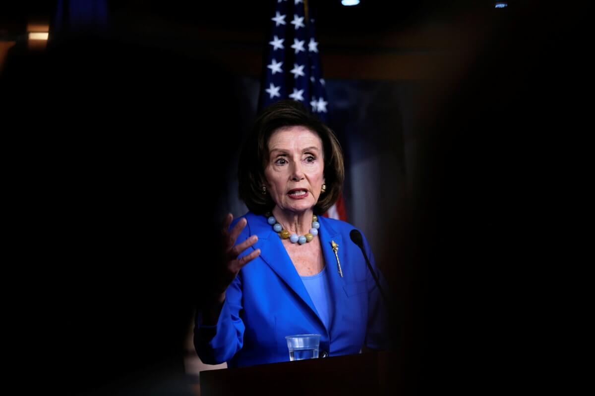 U.S. House Speaker Nancy Pelosi (D-CA) holds her weekly news conference at the U.S. Capitol in Washington