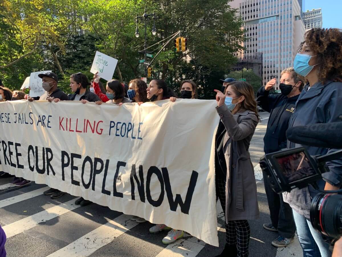 'Rikers equals death': Street demonstration symbolic of growing public pressure on city to close jail for good 3