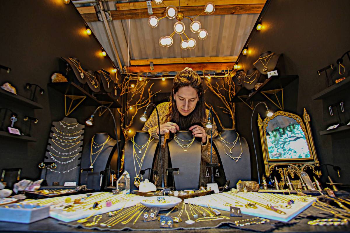 Wicked Heathens jewelry display.