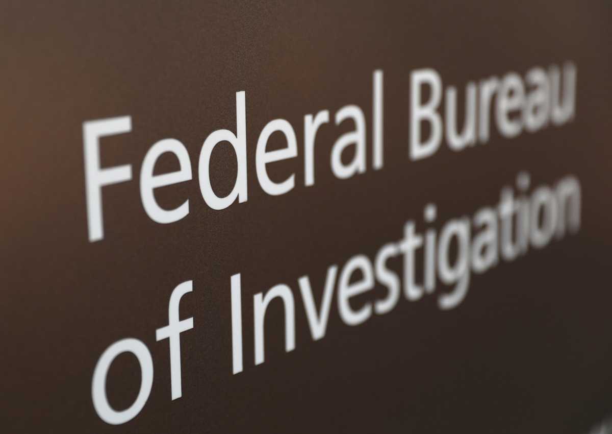 A sign of the FBI is seen outside of the J. Edgar Hoover FBI Building in Washington